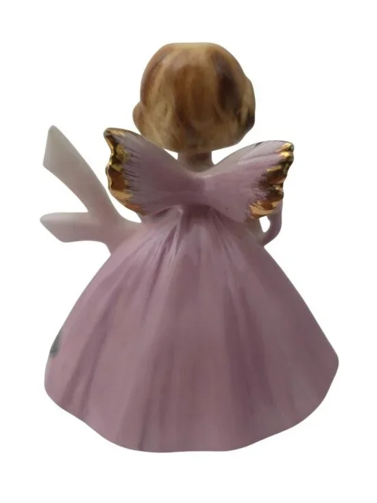 Vintage JOSEF ORIGINALS Porcelain 4th Birthday Angel Figurine Pink Dress - Japan - Picture 4 of 6